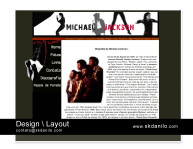 Design do site de fan o rei do pop Michael Jackson